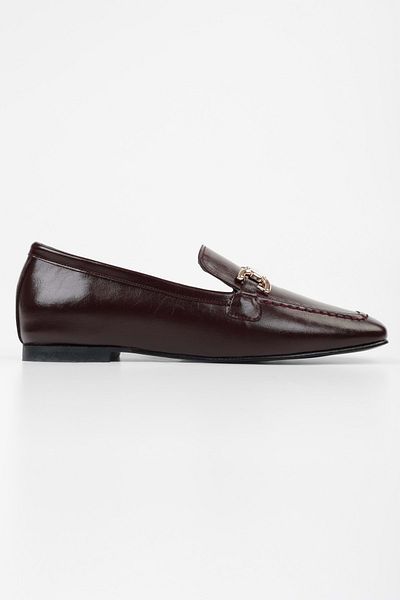 Shoeberry Women's Daze Burgundy Skin Ballerina Ballet