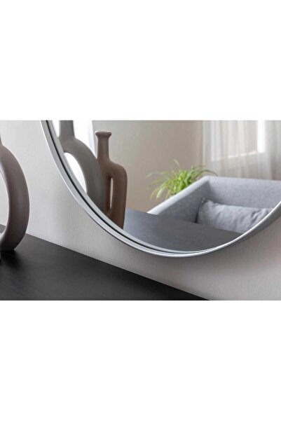 ÖZDEDE HOME OTTO ASU YUVARLAK AYNA, GÜMÜŞ, 60X60