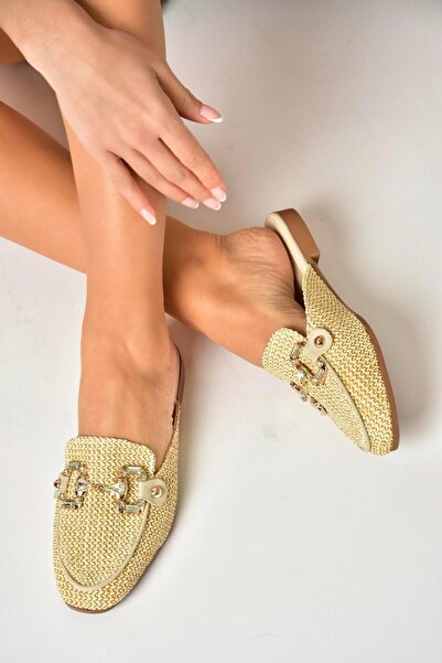 Fox Shoes U 250009117 Beige Wicker Women's Slippers