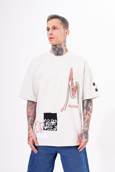 Machinist Men's Never to Late Printed Oversize Gray T-shirt
