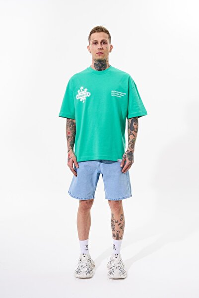 Machinist Ανδρικό μπλουζάκι με μίνιμαλ υφή με στάμπα ανοιχτό πράσινο