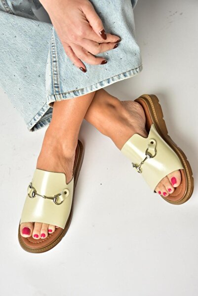 Fox Shoes U 291099303   Beige Genuine Leather Women's Slippers