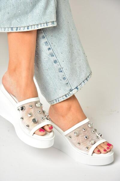 Fox Shoes U973622009 Білі жіночі капці з товстою підошвою