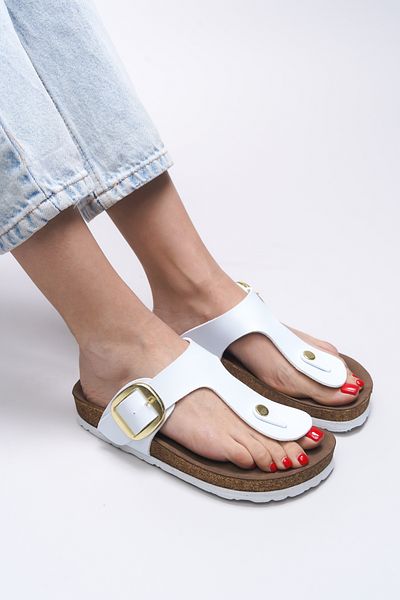 Riccon Flip-flops albi pentru femei 0012601   Giseraiele