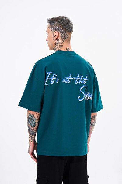 Machinist Ανδρικό μπλουζάκι Macstar με κέντημα Oversize Petrol Green