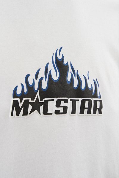 Machinist Men's Macstar Flame Printed Oversize Ecru T-Shirt