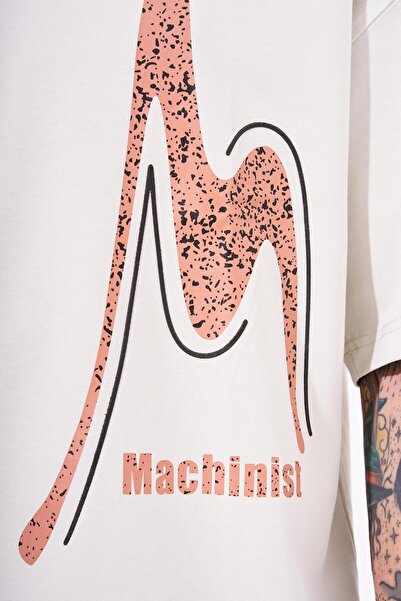 Machinist Men's Never to Late Printed Oversize Gray T-shirt