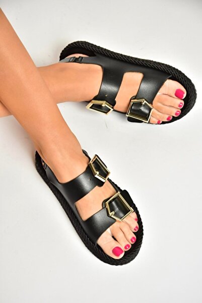 Fox Shoes U596330309 Crne žene Sandale