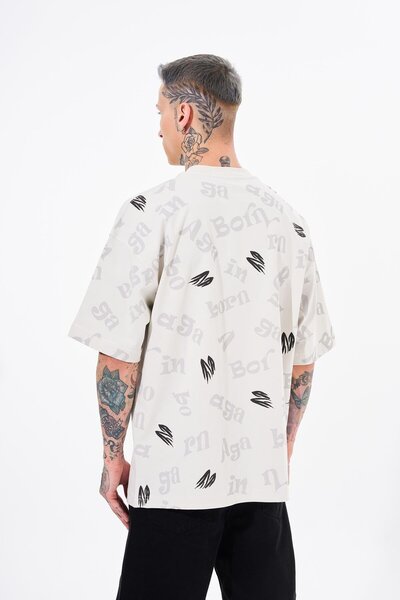 Machinist One Nine 86 Printed Men's Gray Oversize T-Shirt