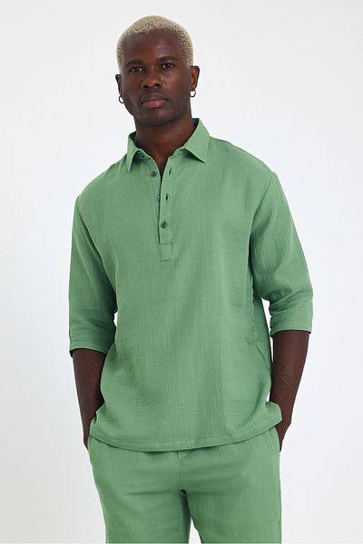 Weyeze Short Sleeve Linen Shirt Af-Y18007Lns