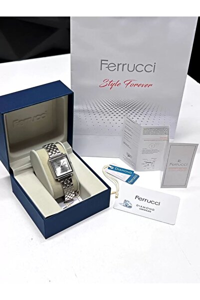 Ferrucci Kristal Camlı Çelik Kordon 2 Yıl Garantili 3 Atm Kadın Kol Saati+Bileklik NS.FRC.0041.L1