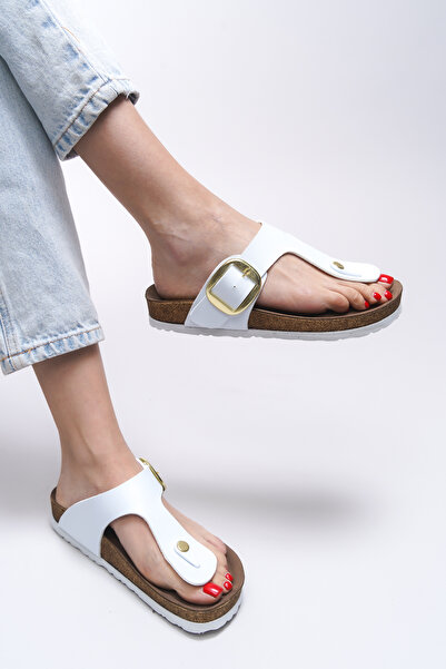 Riccon Flip-flops albi pentru femei 0012601 Giseraiele