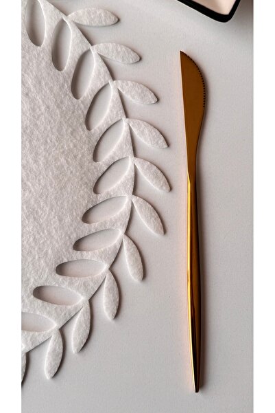 EVYA Felt White Leaf Model 6-Piece Round Plate American Service 30 cm