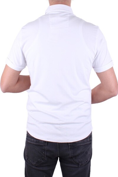 Twister Jeans Ανδρικό πουκάμισο Twister 1853 Λευκό κοντομάνικο casual βαμβακερό