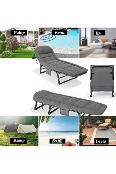 gaman Taşınabilir Ayarlanabilir 5 Kademe Sünger Kamp Yatak Şezlong Kampet Kam...