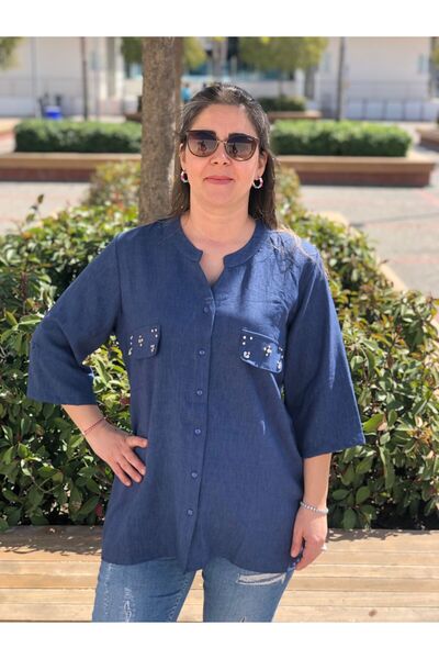 BAKTAGÖR TAŞ DETAYLI GÖMLEK