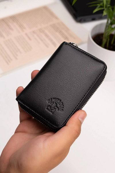 Newish Polo Men's Genuine Leather Wallet and Card Holder - Black