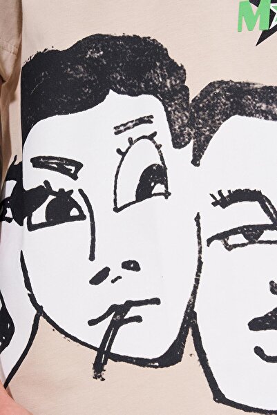 Machinist Ανδρικό μπλουζάκι Macstar Heads Oversize Beige