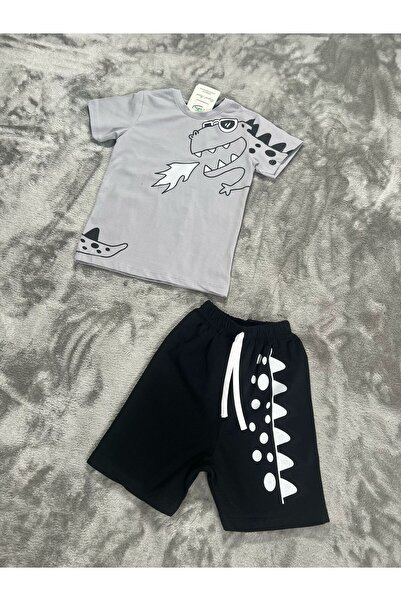 NEWKİDS 3-6 Years Old Printed Shorts Combed Cotton Boy's Suit