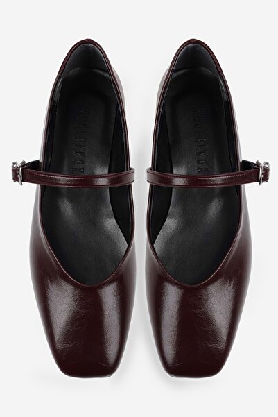 Shoeberry Women's Sore Burgundy Skin Ballerinas