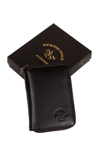 Newish Polo Men's Genuine Leather Wallet and Card Holder - Black