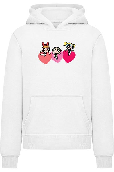 Merchcode Kinder Die Powerpuff Girls - Triple Heart Basic Hoody