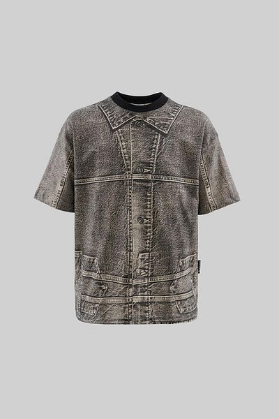 Machinist Ανδρικό τζιν Efect Oversize καφέ μπλουζάκι
