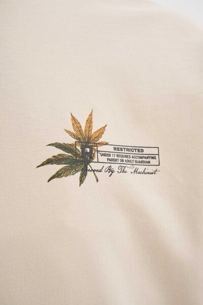 Machinist Ανδρικό μπλουζάκι Venus Covered With Weed Oversize Μαλακό Μπεζ