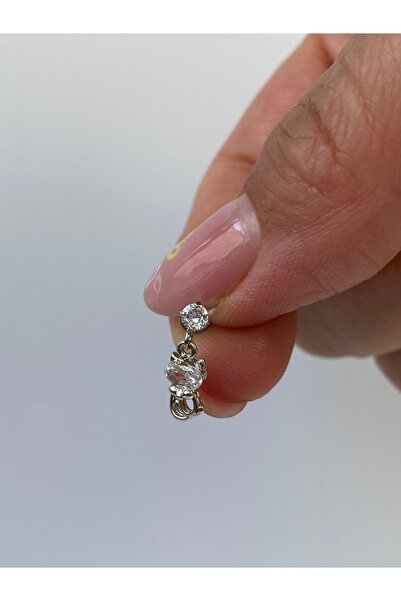 kurukafagift Kedi Piercing Tragus Helix Lob Kıkırdak  Gümüş Renk