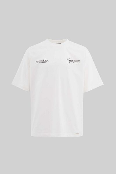 Machinist Ανδρικό μπλουζάκι με σλόγκαν Raglan Oversize Ecru