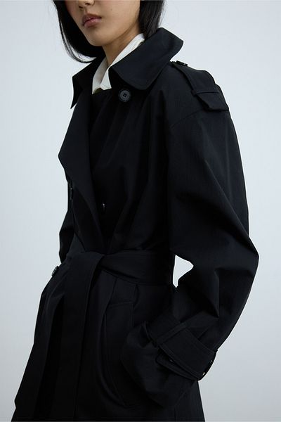 Suud Collection Black Rowan Trench Coat