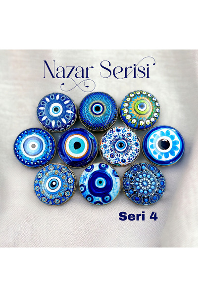 ayyagift Nazar Desenli Metal Kutu - Hediyelik ve Mum Hazırlama Kutusu 7,3x3cm...