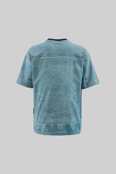 Machinist Men's Denim Efect Oversize Oil Green T-Shirt