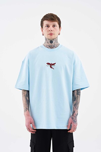 Machinist Ανδρικό μπλουζάκι με στάμπα Phoenix Oversize Light Blue
