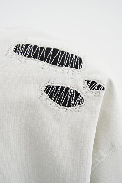 Machinist Чоловіча футболка Patchwork And Stitched Oversize космічного сірого кольору