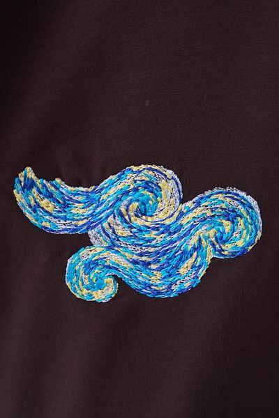 Machinist Men's the Starry Night Oversize Brown T-Shirt