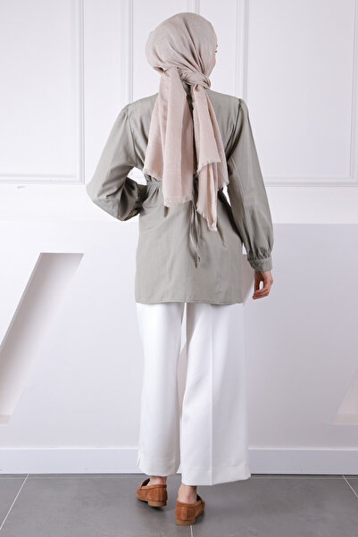 İmajButik Τονίκ με κουμπιά με χακί ζώνη