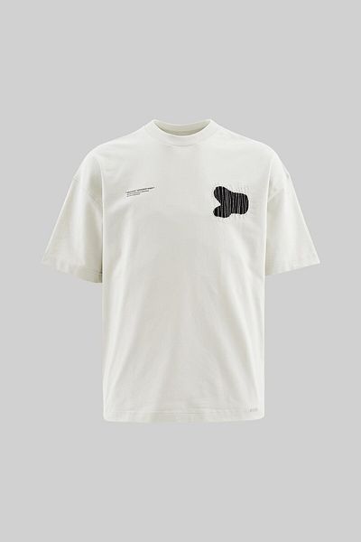 Machinist Men's Patchwork and Stitched Oversize Space Gray T-Shirt