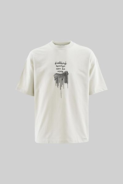 Machinist Tricou pentru bărbați cu imprimeu și zebră oversize gri spațial