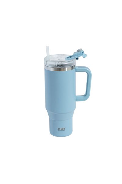 Tyeso 1200ml Vacuum Qq Thermos - Leak Proof with Straw, Double Wall, Light Blue