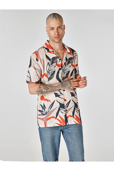 Colin's Cămașă bej pentru bărbați - mâneci