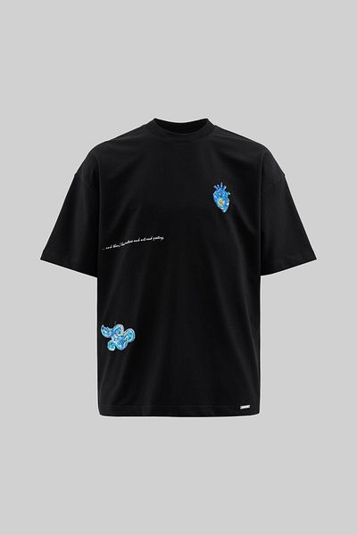 Machinist Men's the Starry Night Oversize Black T-Shirt