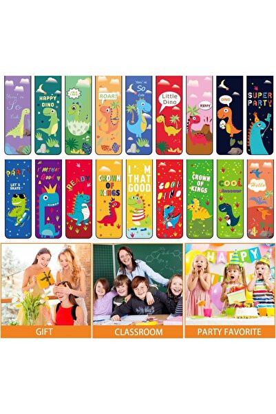 YeahBoom 1 Adet Manyetik Dinozorlu Kitap Ayracı - Çocuklar için dinozor desen...