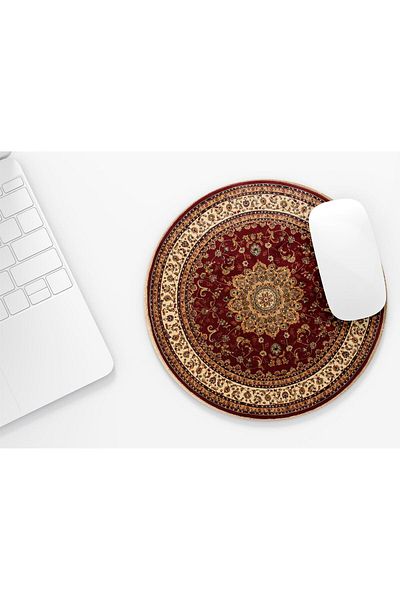 riyaz Carpet Motif 1 - Round Mouse Pad