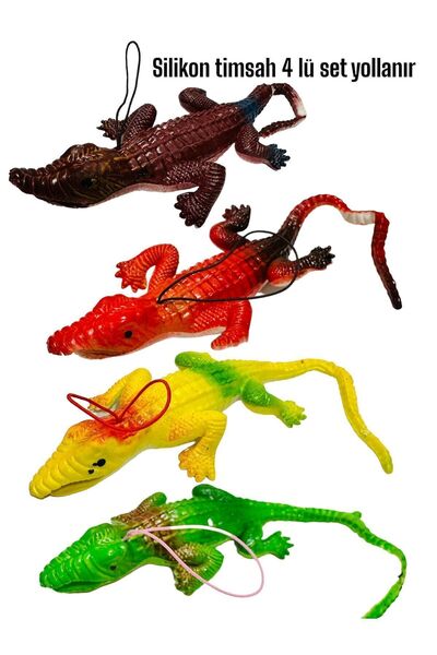 tmtoysandmore timsah silikon yumuşak malzeme şaka oyuncak 20cm 4lü