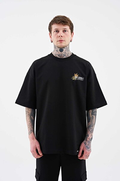 Machinist Ανδρικό μπλουζάκι Venus Covered With Weed Oversize Μαύρο T-Shirt