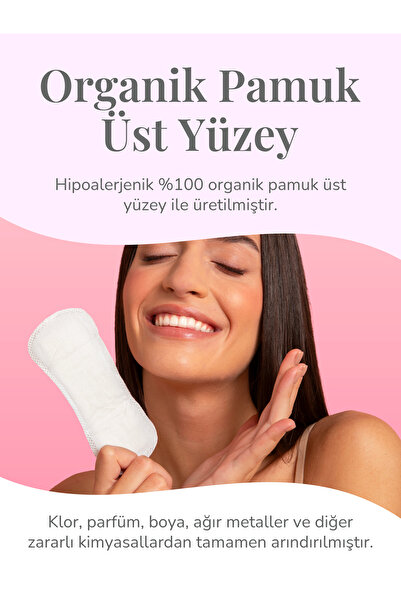 enroush self love self care period Günlük Ped I 100% Organik Pamuklu I 24 Adet