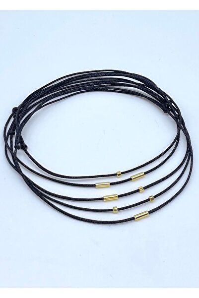 Concept HuBuTU 5’li Minimal Siyah İp Halhal Seti
