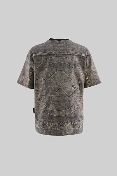 Machinist Мъжка кафява тениска с деним ефект, голям размер