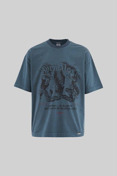 Machinist Ανδρικό μπλουζάκι Doberman Graphic Printed Washable Oversize Ghost T-shirt